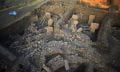 An aerial / overhead view of the stone circles at Göbekli Tepe taken in 2013. Image Credit: DAI, Göbekli Tepe Project.