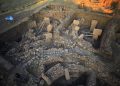 An aerial / overhead view of the stone circles at Göbekli Tepe taken in 2013. Image Credit: DAI, Göbekli Tepe Project.