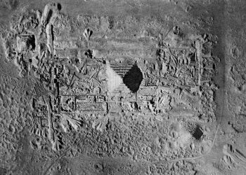 Aerial view of the Step Pyramid complex and the Saqqara Royal Necropolis in Egypt.
