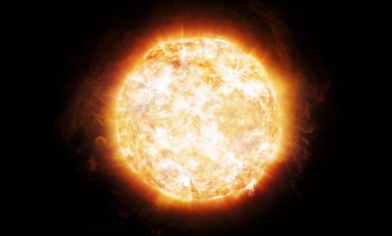 An artist's rendering of a bright Sun. Shutterstock.