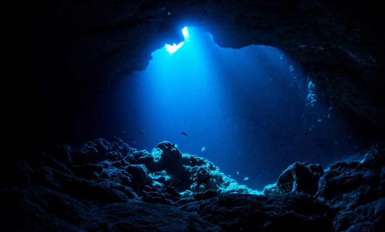 An image of an underwater cave. Shutterstock.