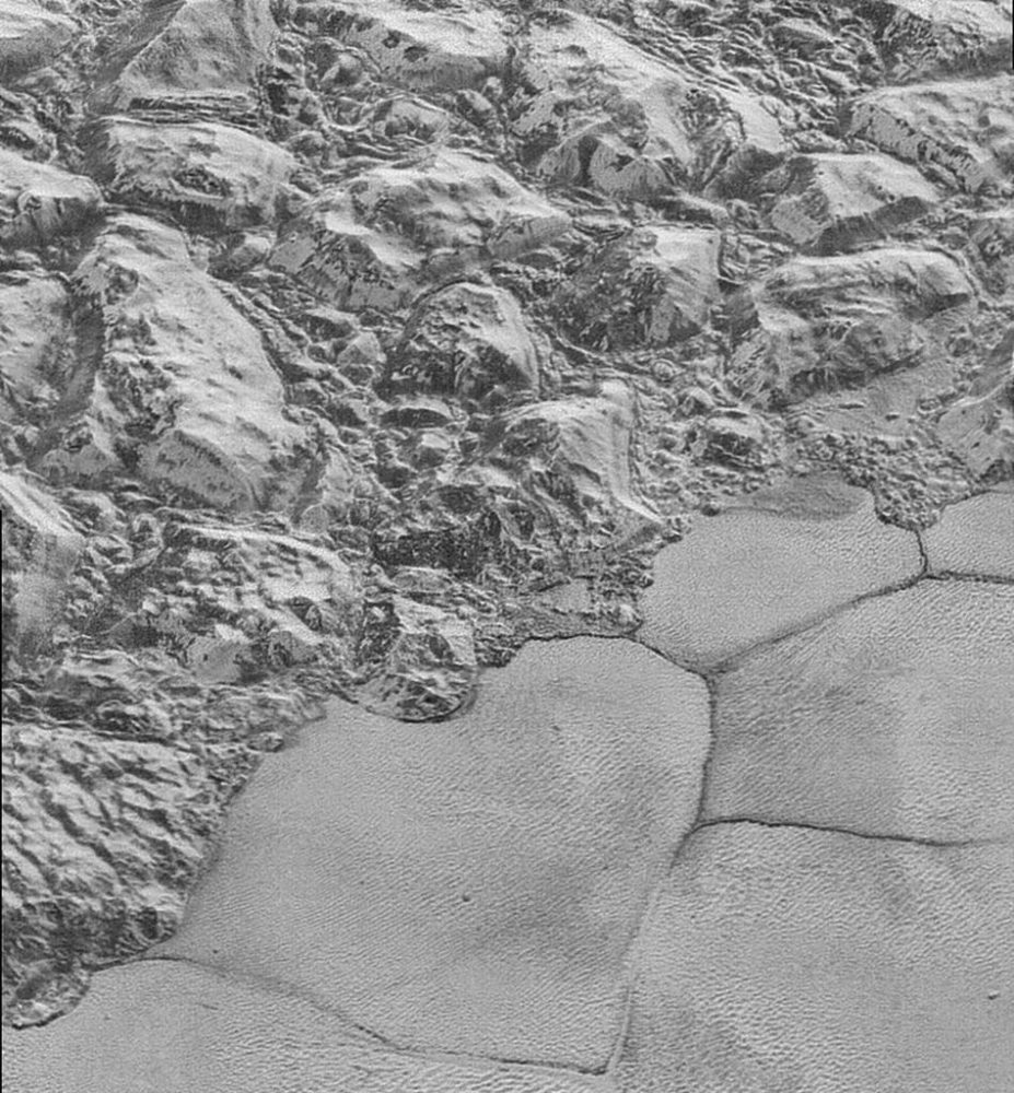 A close-up image of the dunes on Pluto's surface. Image Credit: New horizon's Spacecraft.