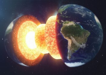 An artists illustration of the inner core of our planet. Shutterstock.