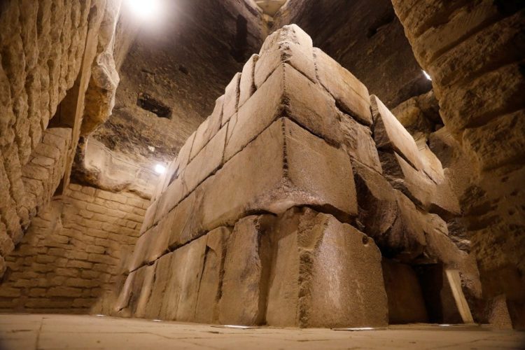 An image showing the interior of the Step Pyramid at Saqqara.