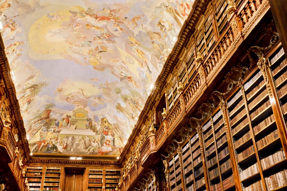 A view of the ceiling of the National Library of the Czech Republic. Shutterstock.