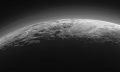 An image of Pluto’s majestic mountains, frozen plains and foggy hazes. This image was taken around 15 minutes after New Horizon's closest approach to Pluto in 2015. Image Credit: New Horizons / NASA/JHUAPL/SwRI.
