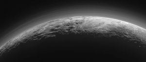 An image of Pluto’s majestic mountains, frozen plains and foggy hazes. This image was taken around 15 minutes after New Horizon's closest approach to Pluto in 2015. Image Credit: New Horizons / NASA/JHUAPL/SwRI.