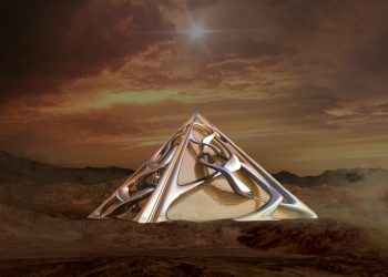 An artists rendering of a Pyramid. Shutterstock.