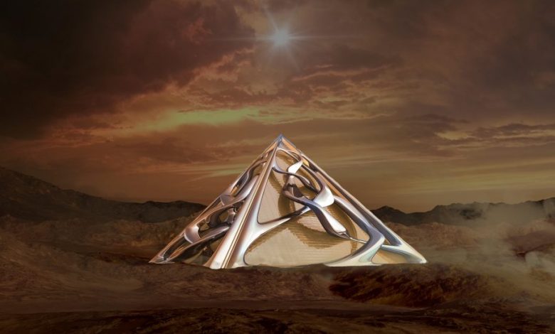 An artists rendering of a Pyramid. Shutterstock.