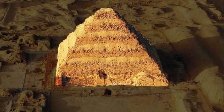 Aerial view of Djoser's Step Pyramid. Image Credit: Pinterest.