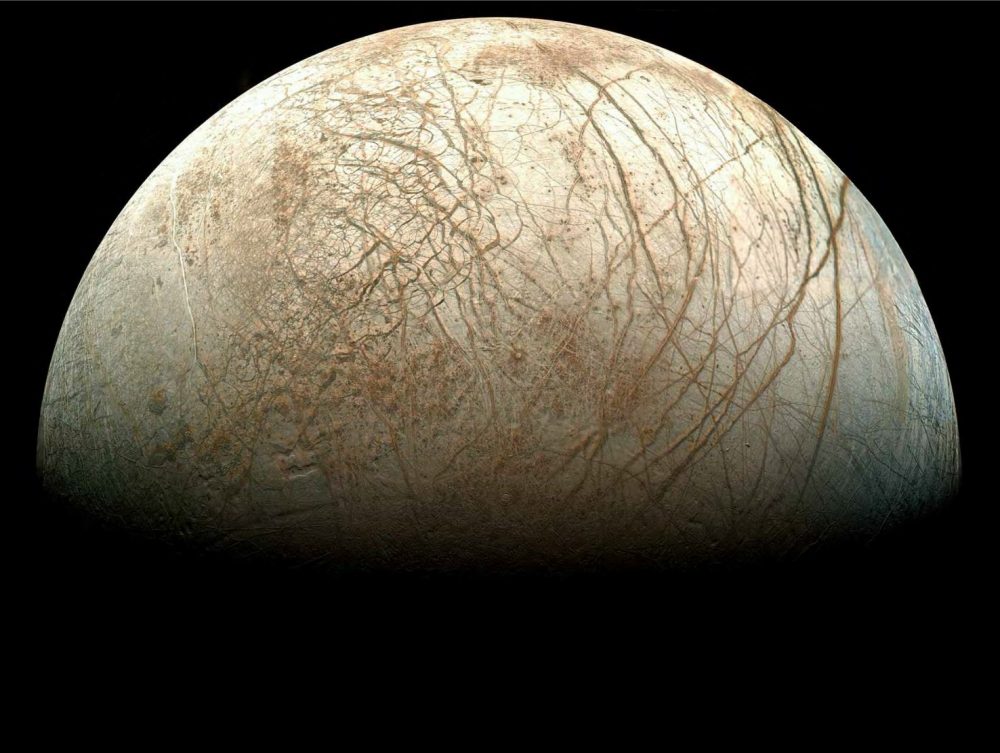 An image of Jupiter's Moon Europa, a candidate for being home to alien life. Image Credit: NASA.