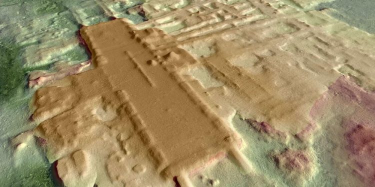 LiDAR view of the massive monument. Image Credit: Takeshi Inomata.