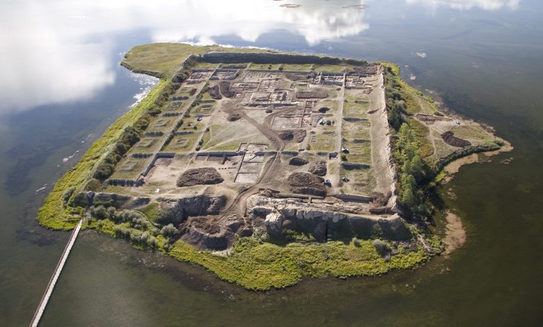 An aerial view of Por-Bajin in southern Siberia.