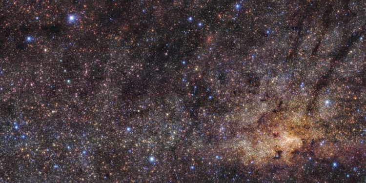 HAWK-I view of the Milky Way’s central region. Image Credit: ESO/Nogueras-Lara et al.