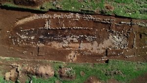 Aerial view of the excavations at the archaeological site of Stöð. Image Credit: Bjarni Einarsson.