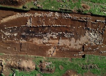 Aerial view of the excavations at the archaeological site of Stöð. Image Credit: Bjarni Einarsson.