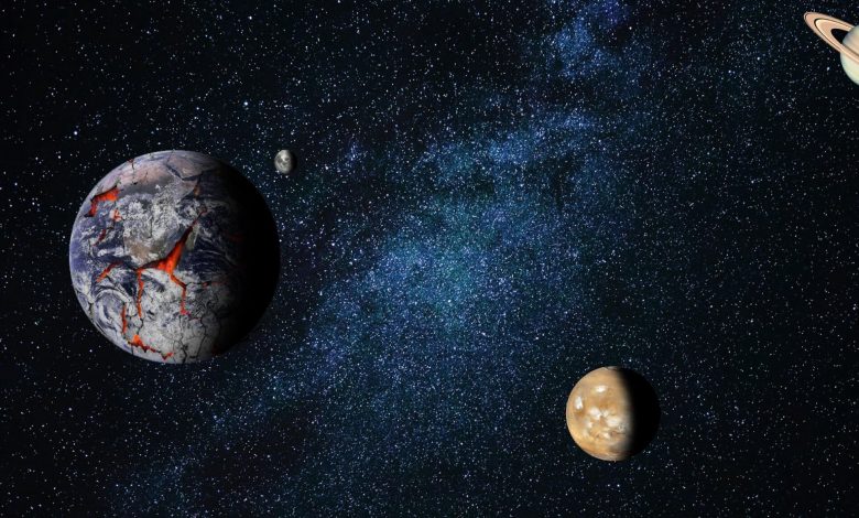 An artists illustration of a young Earth. Jumpstory.
