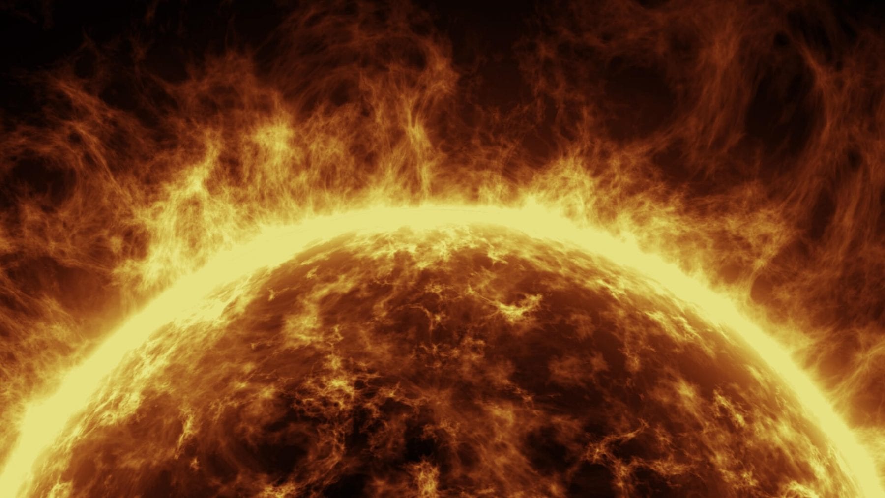 An illustration of the sun and its powerful solar flares. Jumpstory.