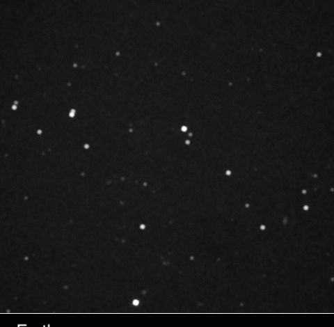 A gif showing Wolf 359 observed form Earth and New Horizons. Image Credit: NASA.