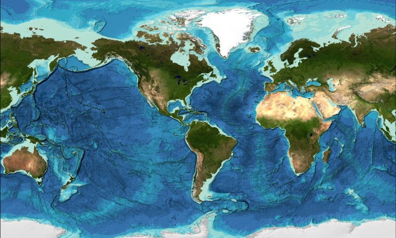 A map of the seabed. Image Credit: Seabed 2030.