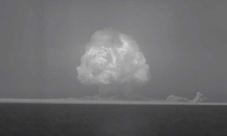 A screenshot of the video showing the detonation of project Trinity. YouTube / Atomcentral.