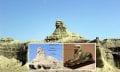 A view and comparison of the Balochistan Sphinx, and Egypt's Great Sphinx. Image Credit: Ancient Inquiries.
