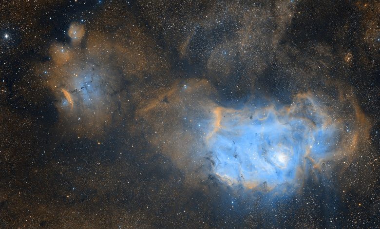 Lagoon in narrowband by Dylan O'Donnell. Wikimedia Commons.