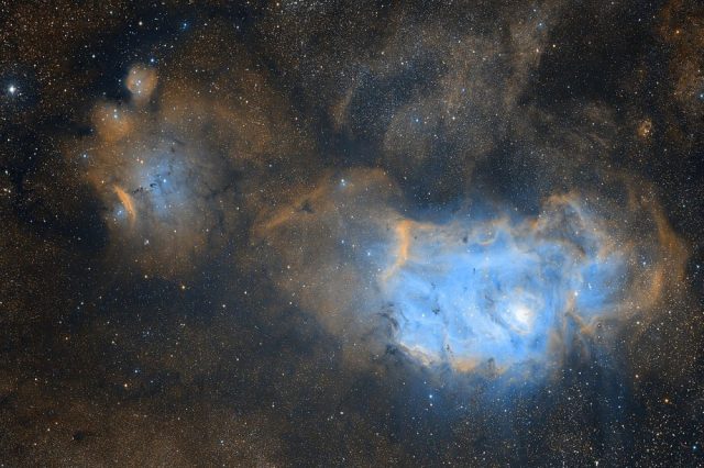 Lagoon in narrowband by Dylan O'Donnell. Wikimedia Commons.