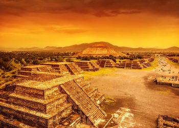 A photograph of the ancient city of Teotihuacan