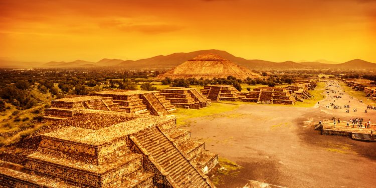 A photograph of the ancient city of Teotihuacan