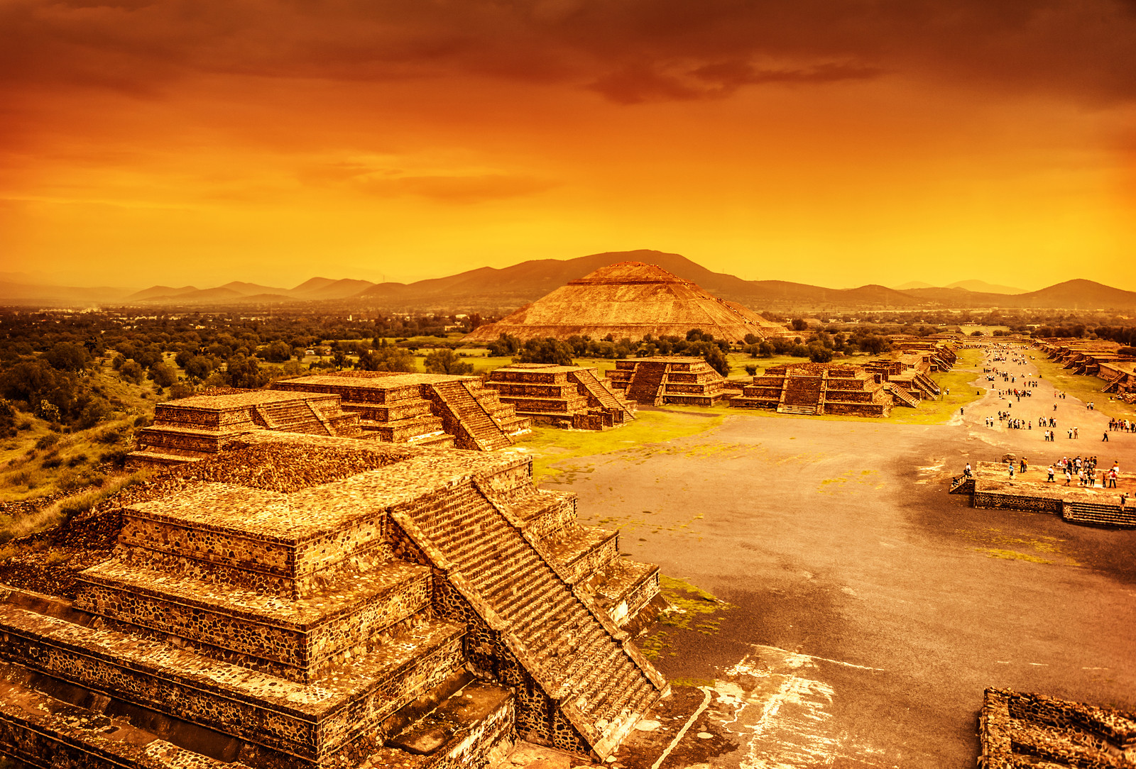A photograph of the ancient city of Teotihuacan