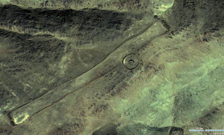An aerial view of the massive stone monuments. Image Credit: Google Maps.
