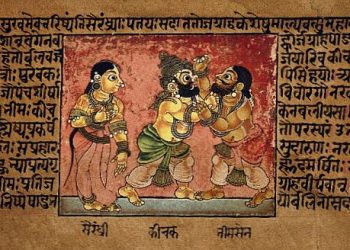 Kichaka and Bhimasena, Folio from a Dispersed Mahabharata Series