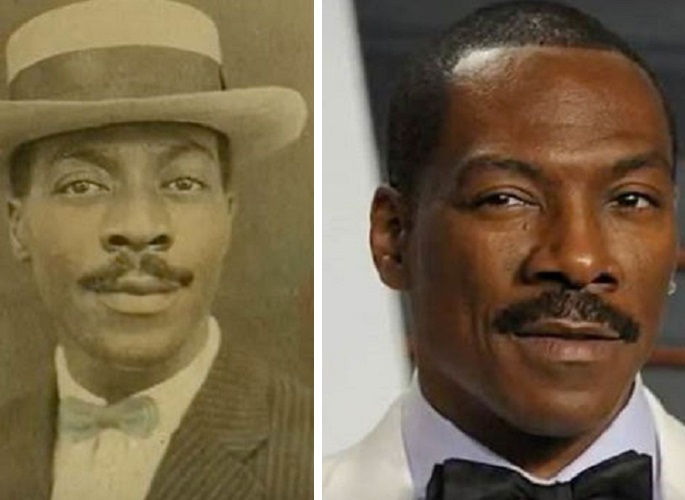 An Image of Eddie Murphy and a man who lived in the 1920's.