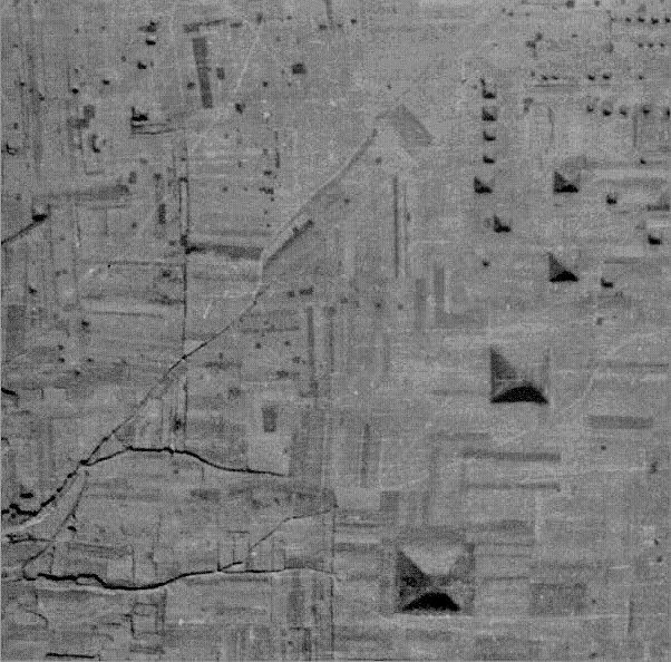Satellite image of several Chinese Pyramids