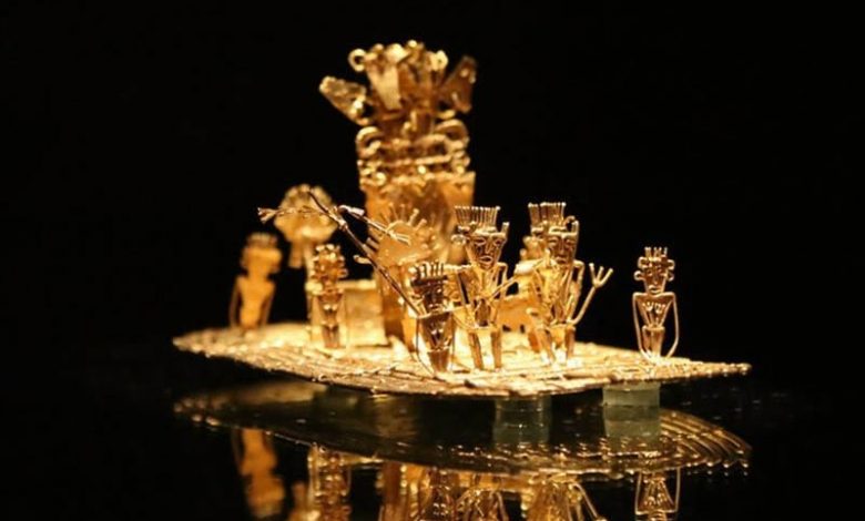 Ancient Inca artwork depicting the myth of El Dorado.