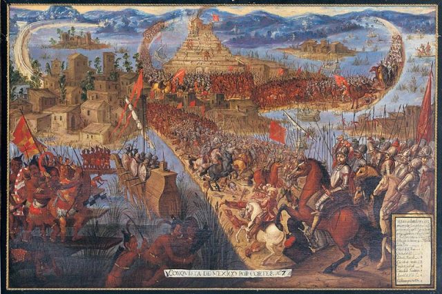 The Conquest of Tenochtitlán after which Hernan Cortes brought the end of the Aztec Empire.