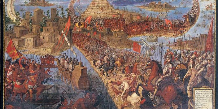 The Conquest of Tenochtitlán after which Hernan Cortes brought the end of the Aztec Empire.