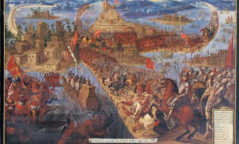 The Conquest of Tenochtitlán after which Hernan Cortes brought the end of the Aztec Empire.