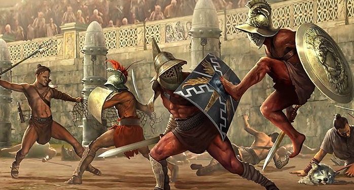 Illustration of the Gladiator Games.