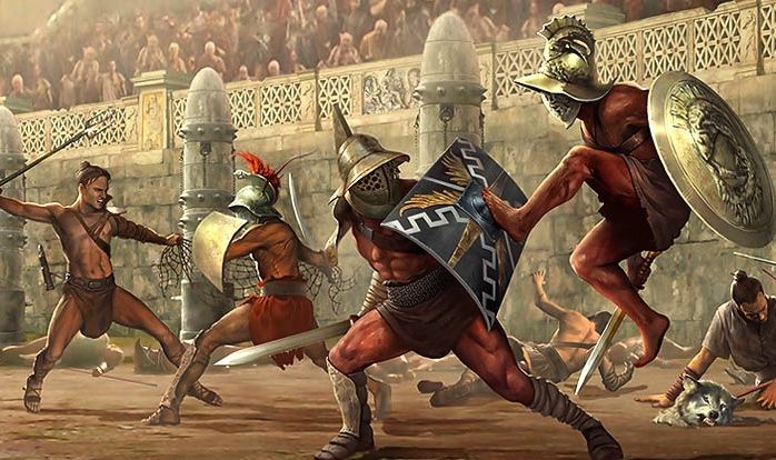 Illustration of the Gladiator Games.