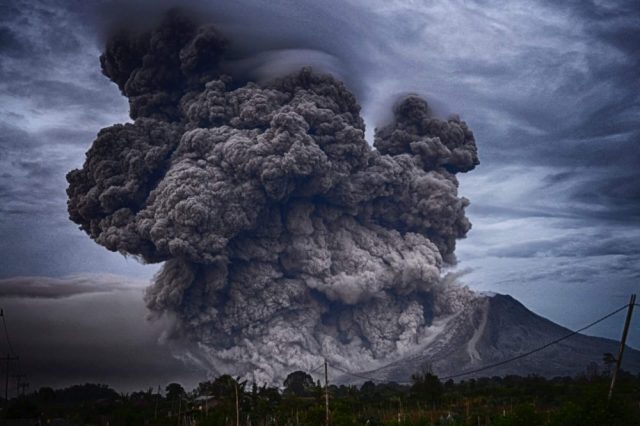 An image of a volcanic eruption. Jumpstory.