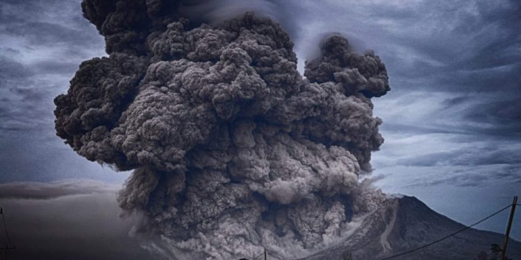 An image of a volcanic eruption. Jumpstory.