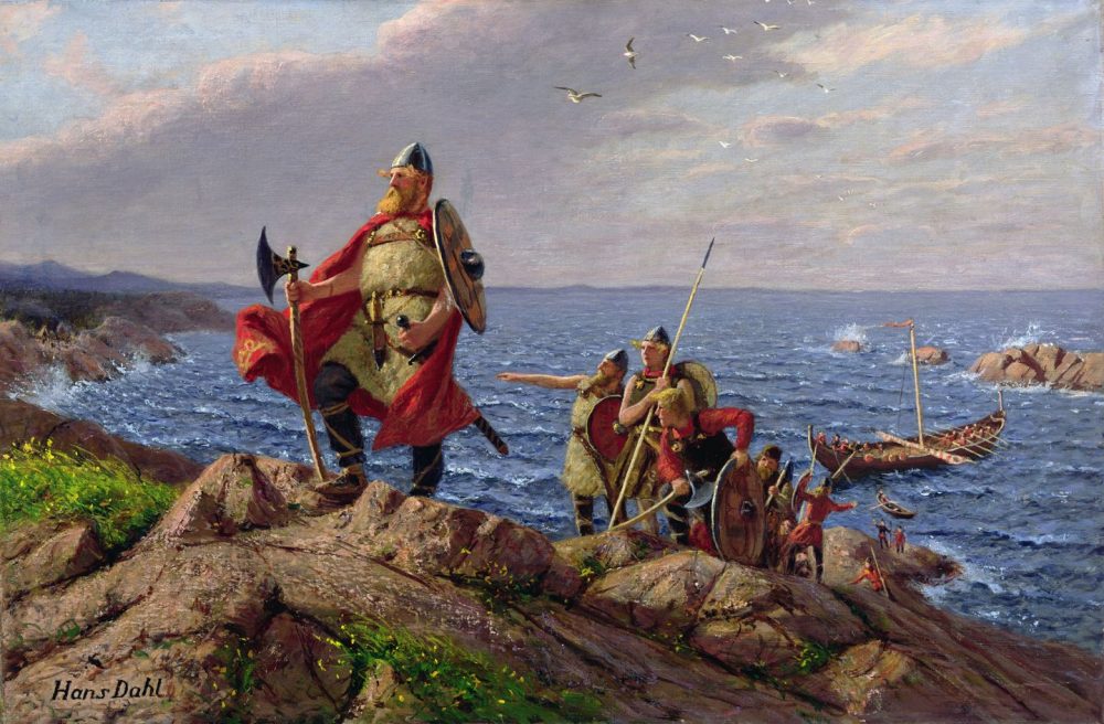 "Leif Erikson Discovers America", painting by Hans Dahl