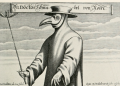 Part of a Satirical engraving called "Doctor Beaky from Rome" although plague doctors did not particularly exist during the days of the Roman Empire.