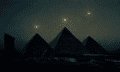 An artist's Illustration of the pyramids aligning to the stars.