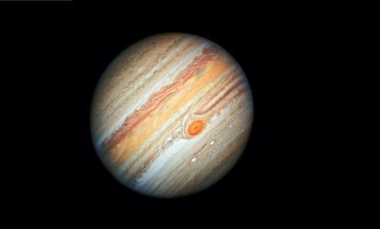 Jupiter is the king of the solar system, more massive than all of the other solar-system planets combined. Image Credit: NASA, ESA, A. Simon (Goddard Space Flight Center), and M.H. Wong (University of California, Berkeley).