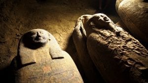 An image showing the recently discovered sarcophagi at Saqqara. Image Credit: Egypt Today.