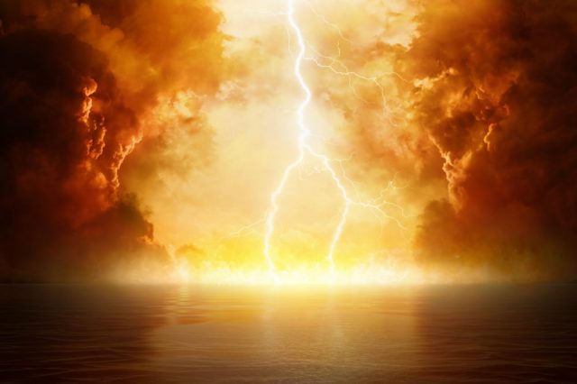 Apocalyptic religious background. Shutterstock.