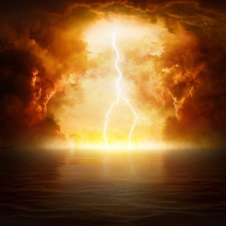 Apocalyptic religious background. Shutterstock.